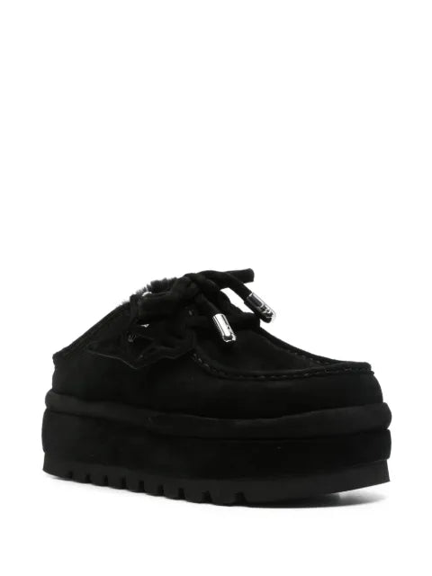 NAKED WOLFE Blizzard suede platform mules