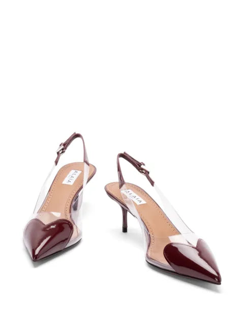 Alaïa Le Cœur slingbacks in patent leather
