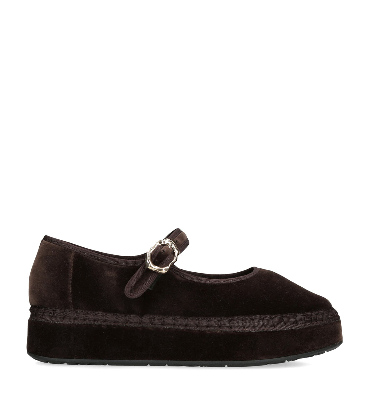 Flabelus Velvet Double Mary Jane Flats