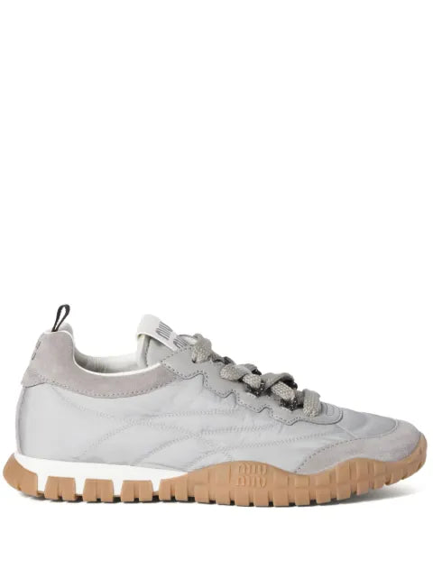 Miu Miu Tyre technical fabric and suede sneakers