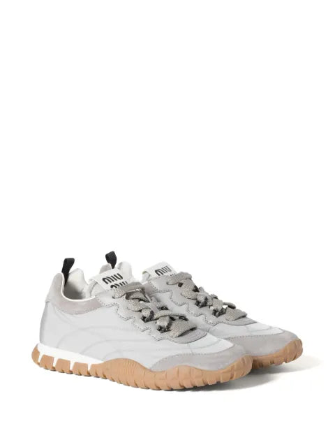 Miu Miu Tyre technical fabric and suede sneakers