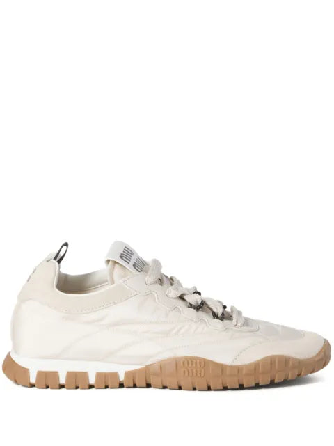Miu Miu Tyre technical fabric and suede sneakers