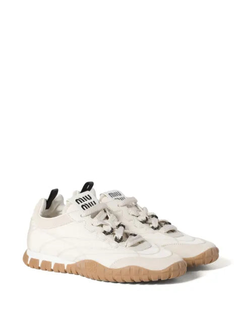 Miu Miu Tyre technical fabric and suede sneakers