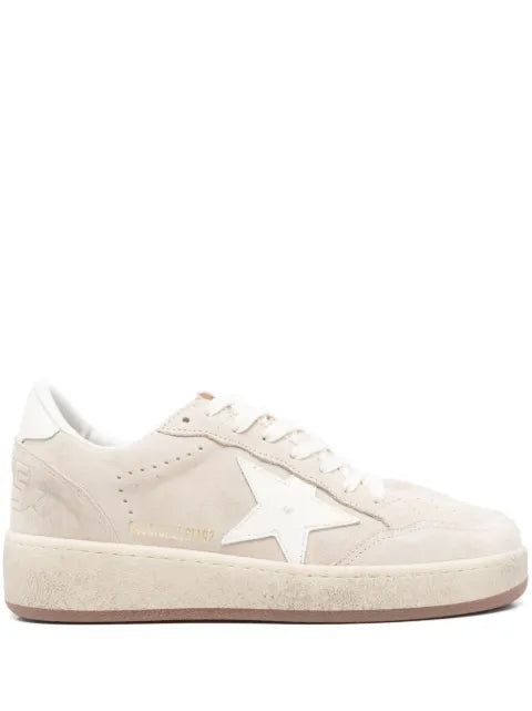 Golden Goose Ball Star in beige suede with white leather star and heels tab