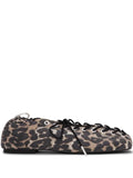GANNI leopard-print denim ballet flats