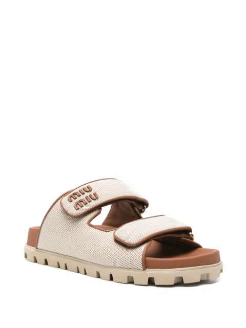 Miu Miu logo-lettering sandals
