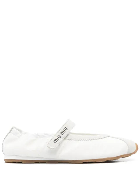 Miu Miu suede-panels ballet flats