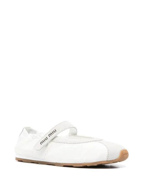 Miu Miu suede-panels ballet flats