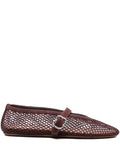 Alaïa fishnet buckle-strap ballet flats