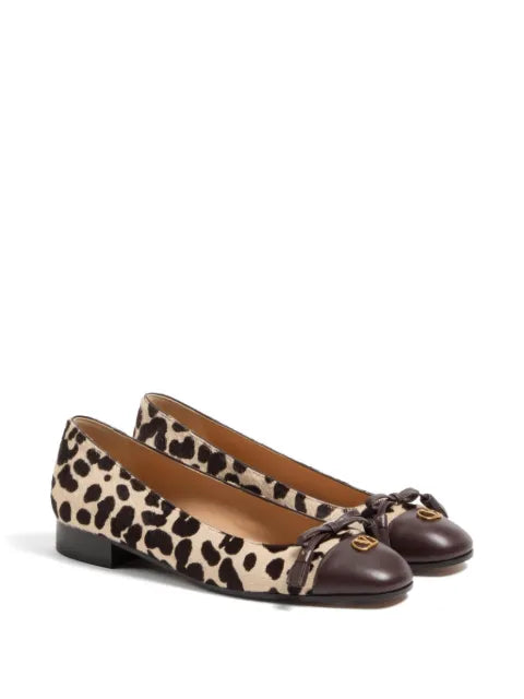 Valentino Garavani Valet Du Roi ballerina in pony-effect calfskin 25mm