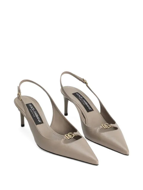Dolce & Gabbana silk-effect nappa leather slingbacks