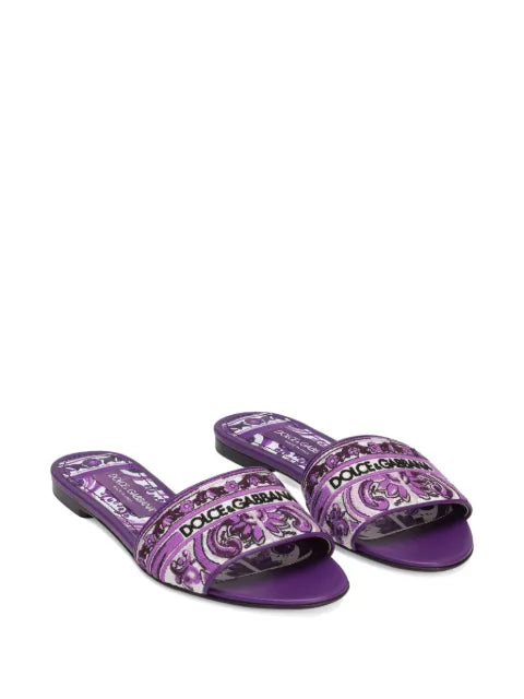 Dolce & Gabbana Majolica-pattern slides