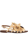 Dolce & Gabbana embellished raffia flat sandals