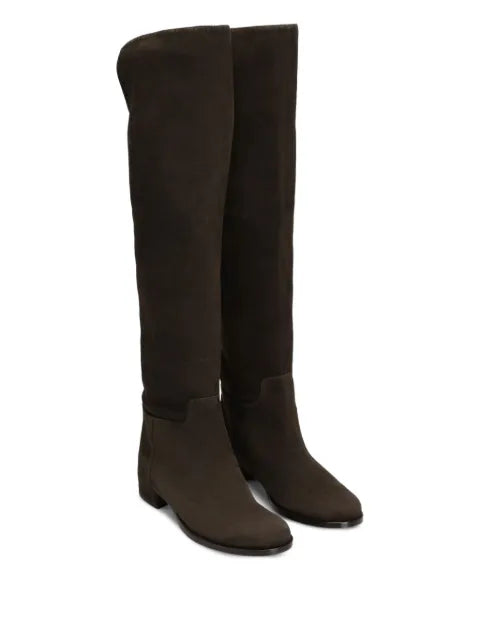 Dolce & Gabbana logo-plaque suede boots