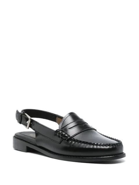 G.H.Bass Weejuns Slingback Penny loafers in black leather