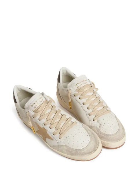 Golden Goose Ball Star LTD trainers with beige star and black heels tab