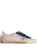 Golden Goose True-Star trainers in pastel pink suede with silver star and heels tab