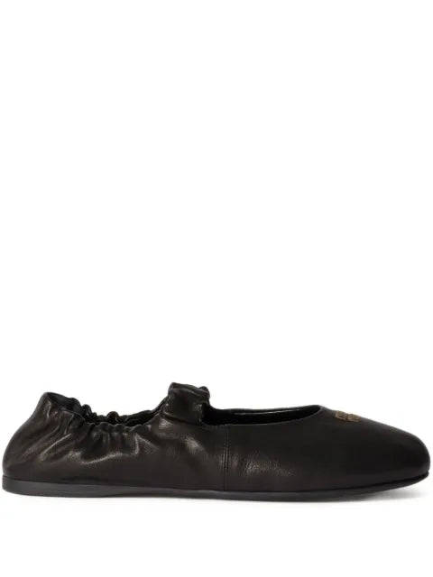 Miu Miu ruches nappa leather ballerinas