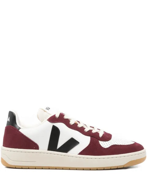 VEJA V-10 suede-panelled sneakers