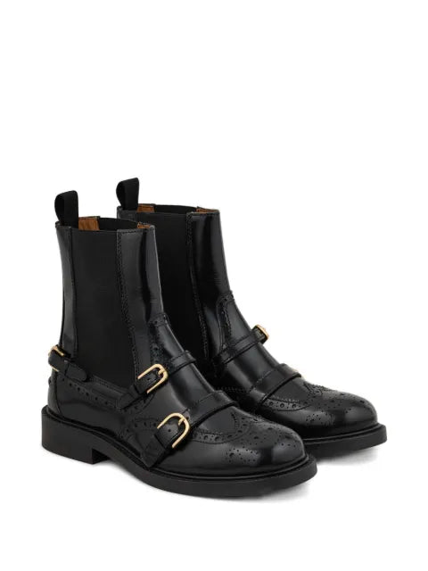 SANDRO leather ankle boots with buckles