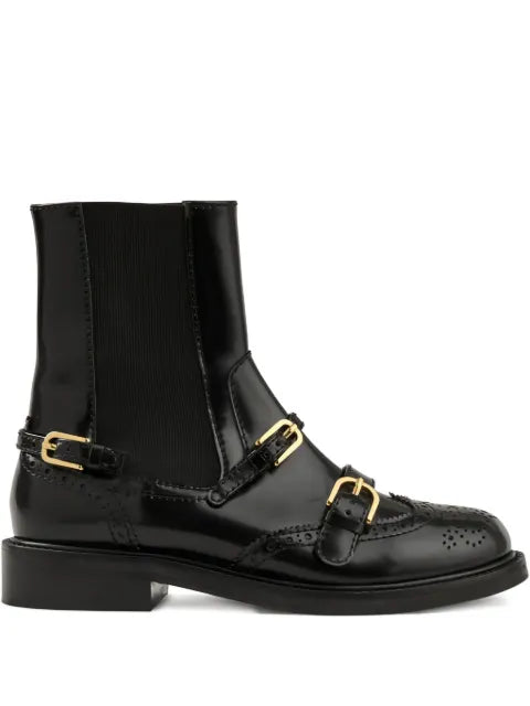 SANDRO leather ankle boots with buckles