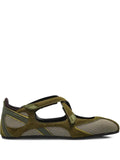 The Attico Floor01 suede-details ballet flats