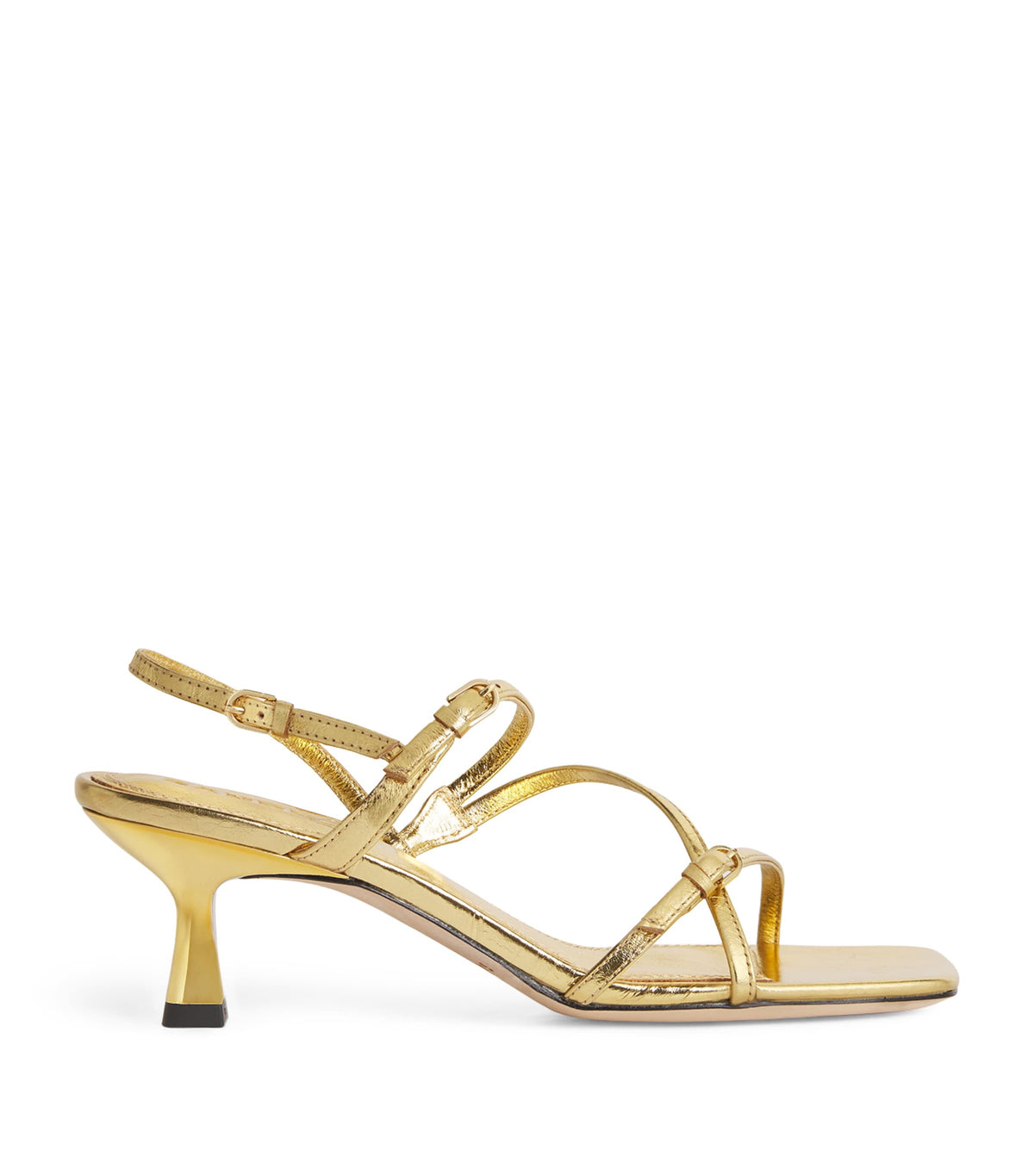 Sandro Paris Metallic Leather Heeled Sandals 65