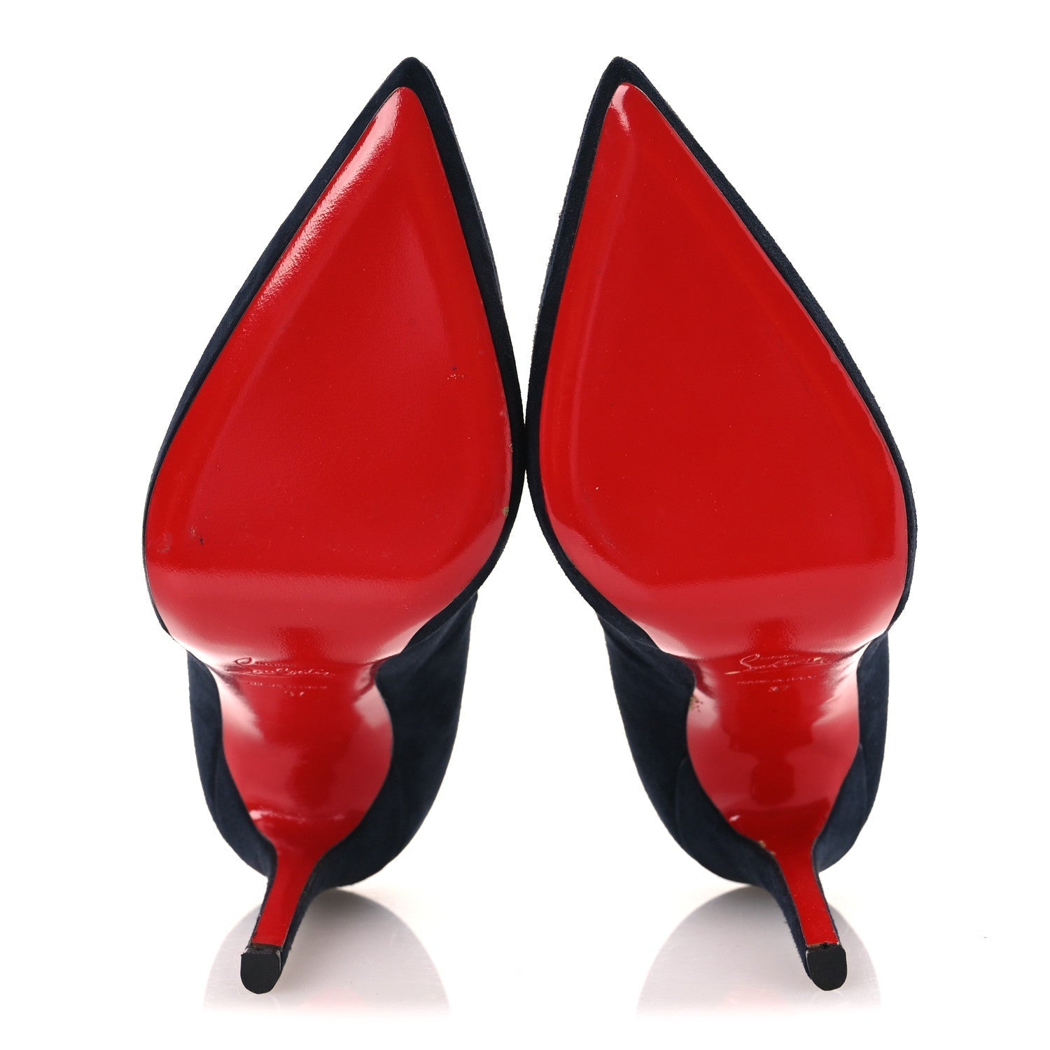 CHRISTIAN LOUBOUTIN 85MM SPORTY KATE SUEDE SOLE PUMPS NAVY