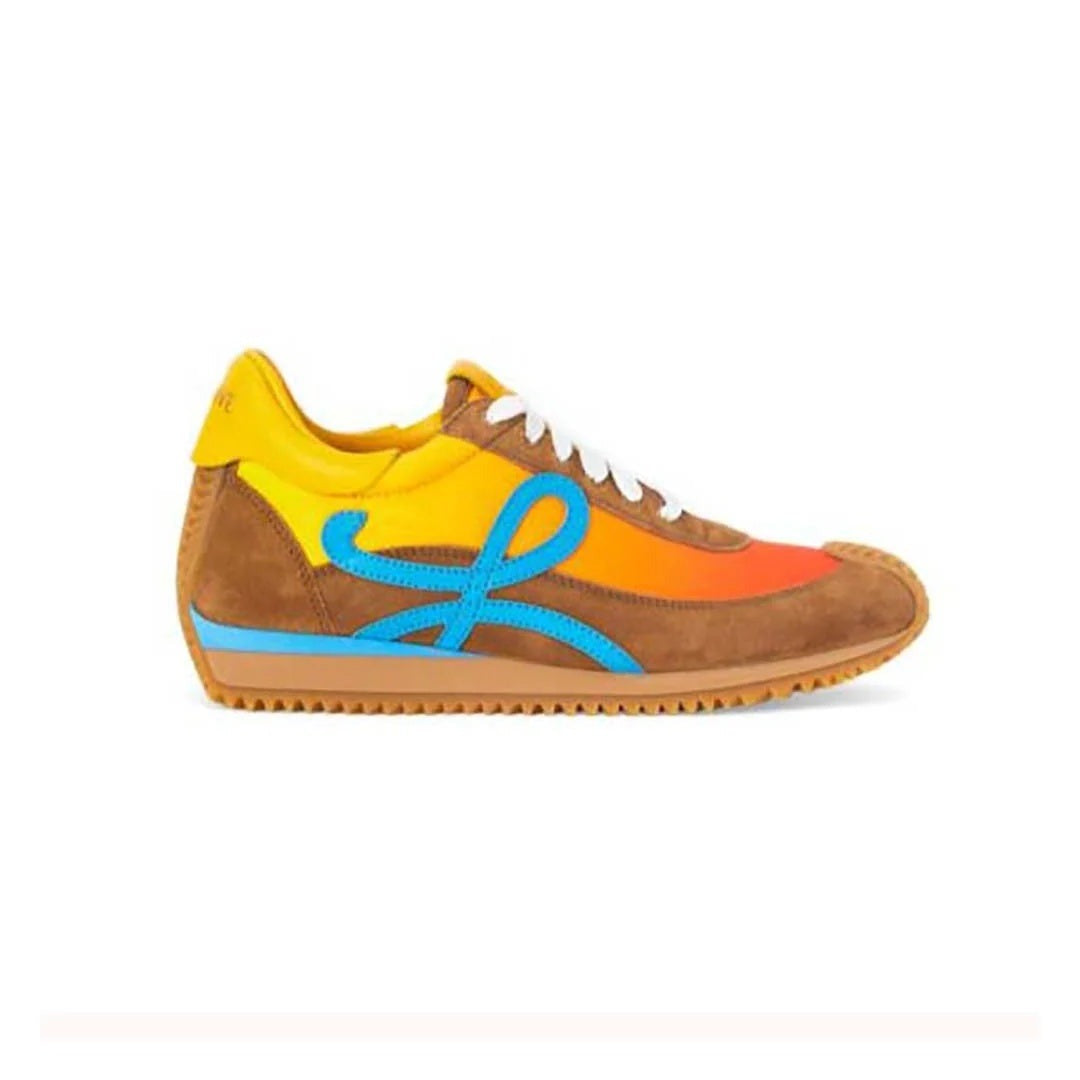 Loewe Flow Runner Nylon and Suede Black/White - Brown/Orange/Yellow