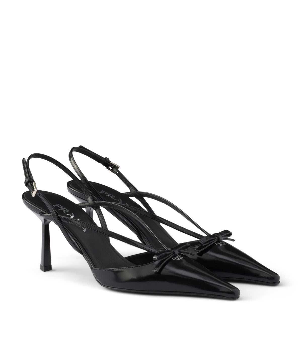 Prada Brushed Leather Slingback Pumps 75