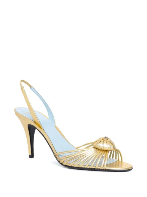 Valentino Garavani Coeur Royal sandals in laminated nappa leather 85mm