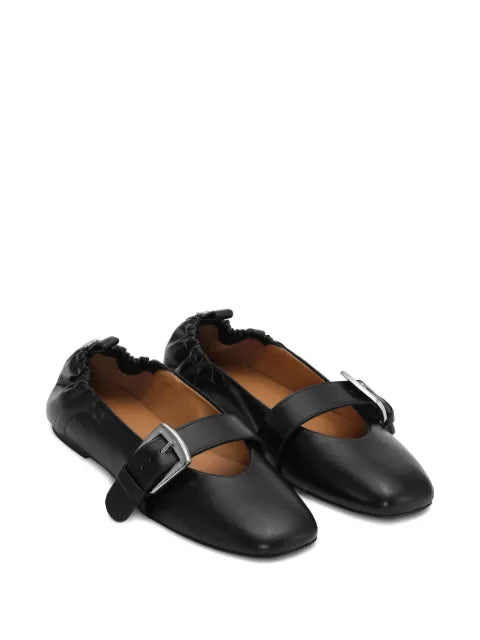 GANNI faux-leather ballet flats
