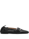 GANNI faux-leather ballet flats