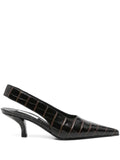 TOTEME classic croco-embossed slingbacks
