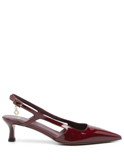 Maje patent leather slingback pumps