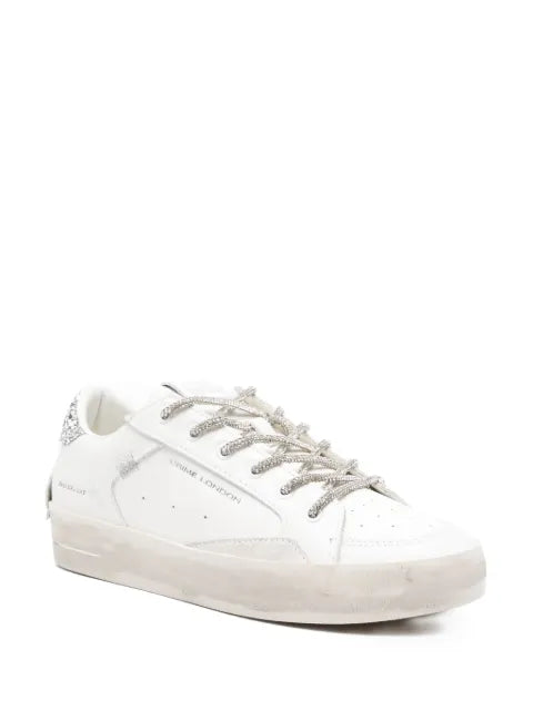 Crime London glitter embellished lace-up sneakers