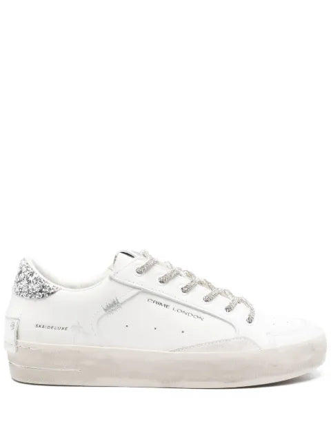 Crime London glitter embellished lace-up sneakers