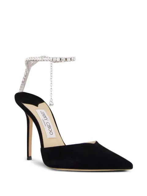 Jimmy Choo Saeda crystal-chain pumps