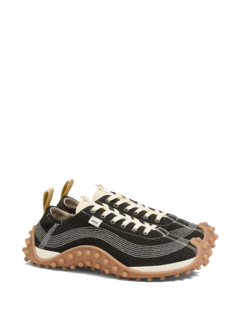 AMI Paris logo-patch mesh sneakers