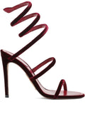 René Caovilla Cleo Ruby velvet sandals 105