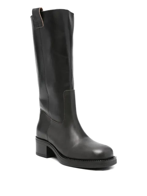 ALOHAS Sajan vintage effect black leather boots