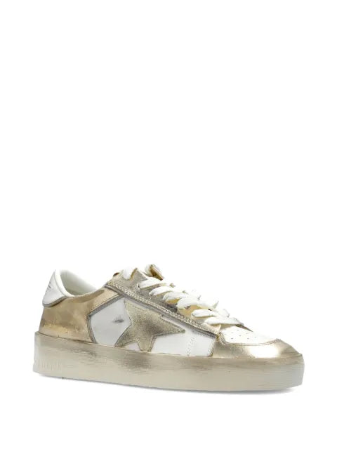Golden Goose metallic-effect star-patch sneakers