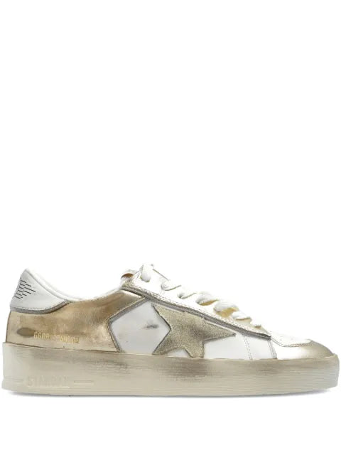 Golden Goose metallic-effect star-patch sneakers