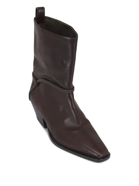 Brunello Cucinelli leather cowboy boots