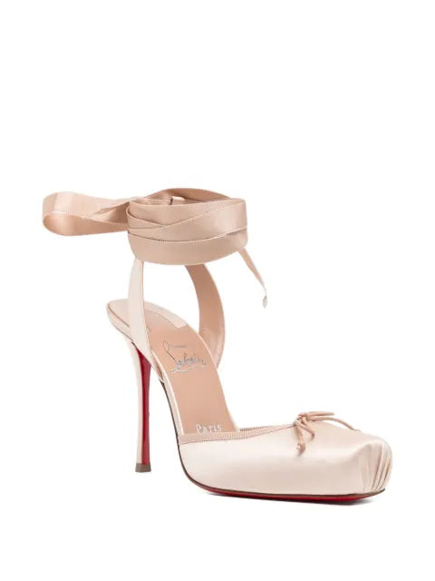 Christian Louboutin Cassia Lace Up 100 mm strappy pumps in crepe satin