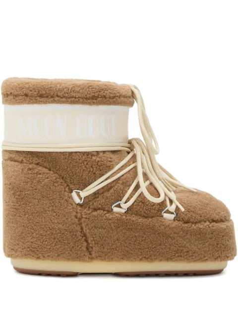 Moon Boot icon low camel fleece boots