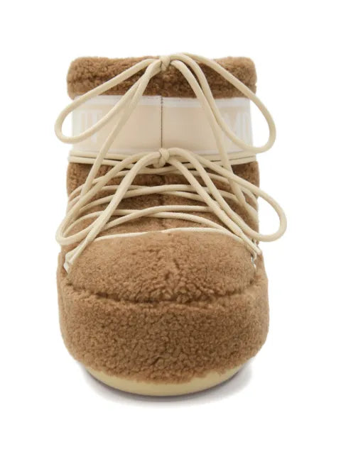 Moon Boot icon low camel fleece boots