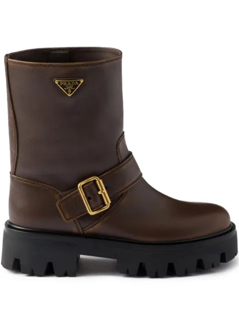 Prada leather booties