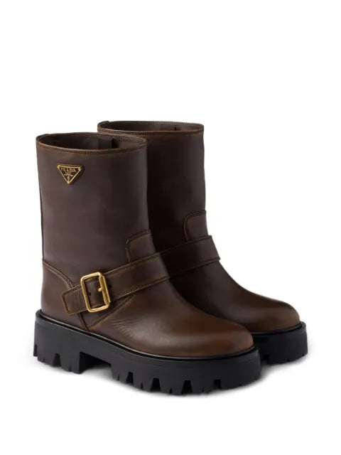 Prada leather booties