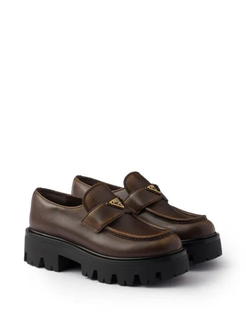 Prada leather loafers